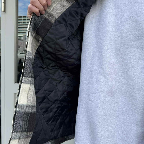 BIGMIKE - OMBRE ZIP QUILTED LINING JACKET - BLACK x OFF