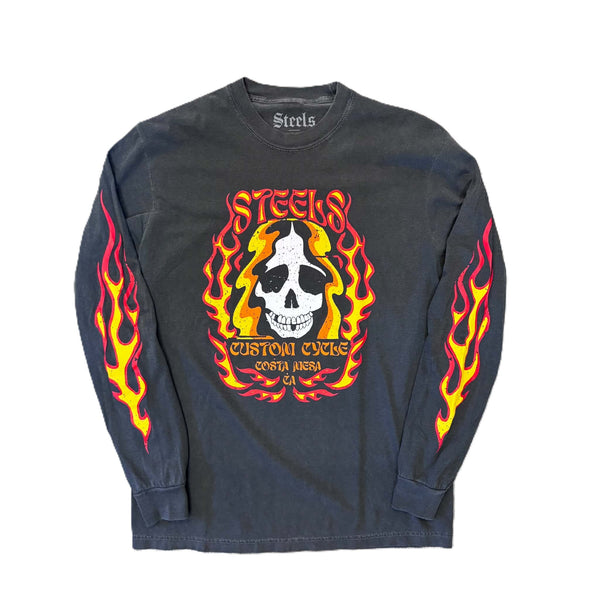 STEELS - BURN IT LONG SLEEVE - FADED BLACK