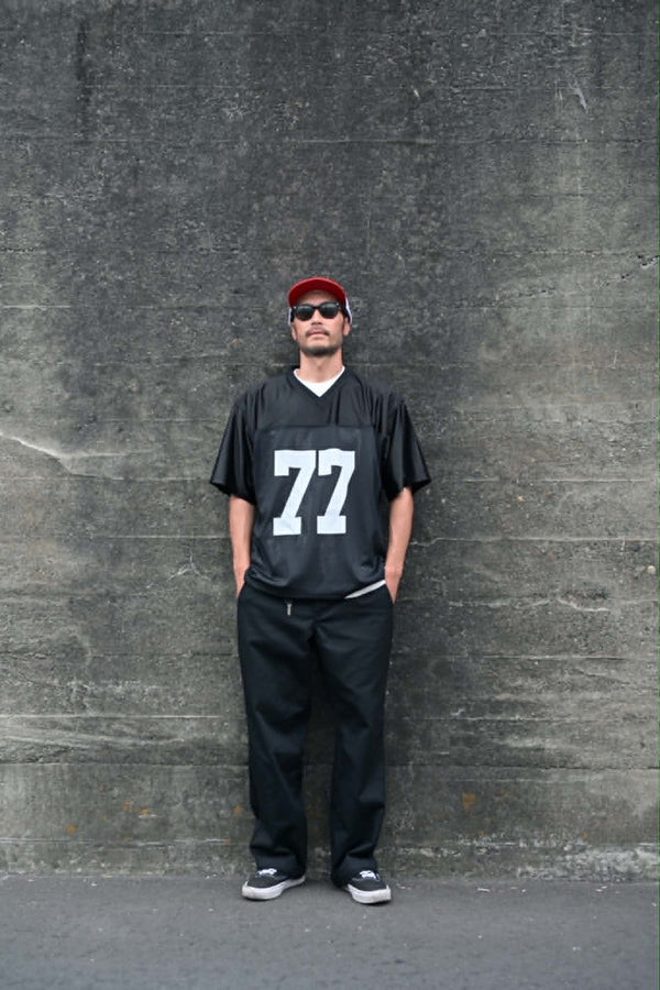BEACHED DAYS × BLUCO - MESH FOOTBALL TEE - BLACK