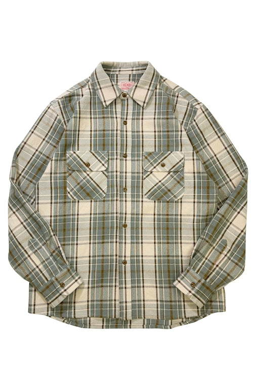 BIGMIKE - HEAVY FLANNNEL SHIRTS - MINT x BROWN x OFF