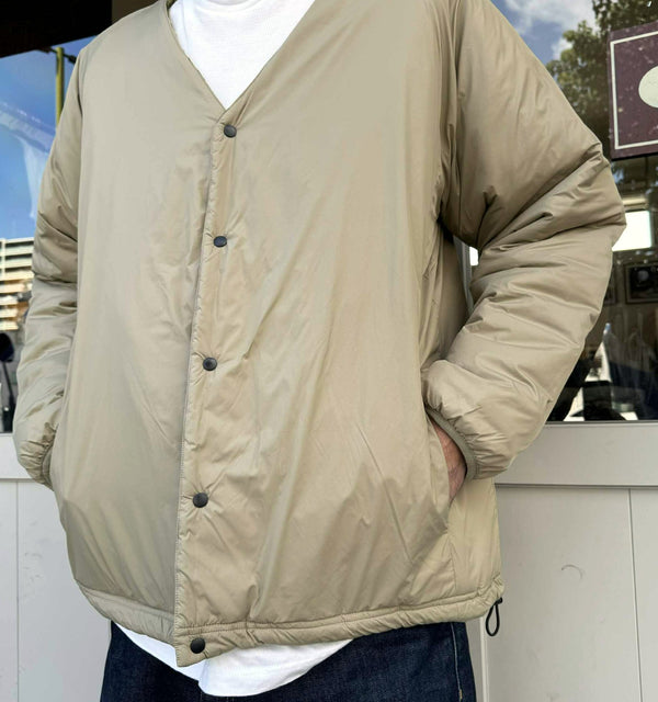 WAX - REVERSIBLE NYLON CARDIGAN - KHAKI