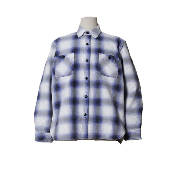 HOUSTON - VINTAGE OMBRE CHECK VIYELLA SHIRT - BLUE