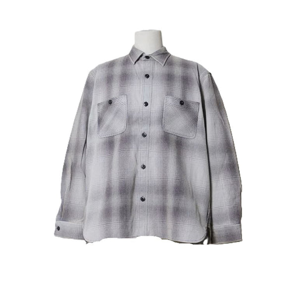HOUSTON - VINTAGE OMBRE CHECK VIYELLA SHIRT - LIGHT GREY