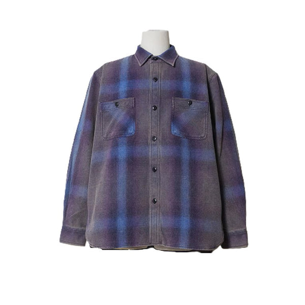 HOUSTON - VINTAGE OMBRE CHECK VIYELLA SHIRT - PURPLE
