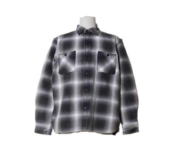 HOUSTON - VINTAGE OMBRE CHECK VIYELLA SHIRT - BLACK
