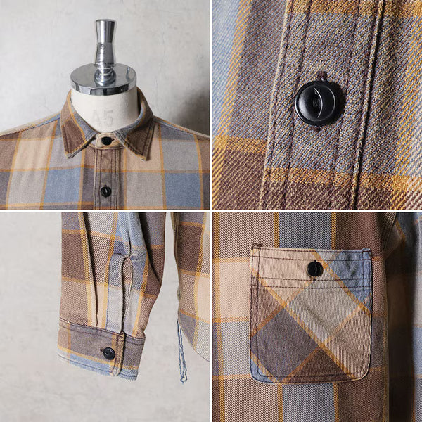 HOUSTON - VINTAGE AMERICAN CHECK VIYELLA SHIRT - BROWN