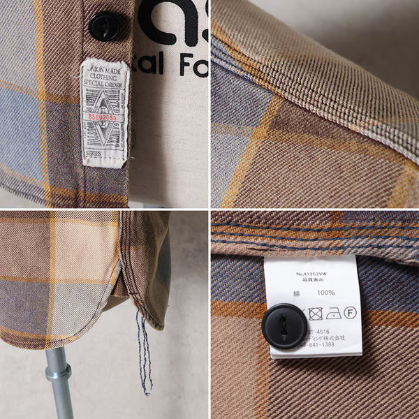 HOUSTON - VINTAGE AMERICAN CHECK VIYELLA SHIRT - BROWN