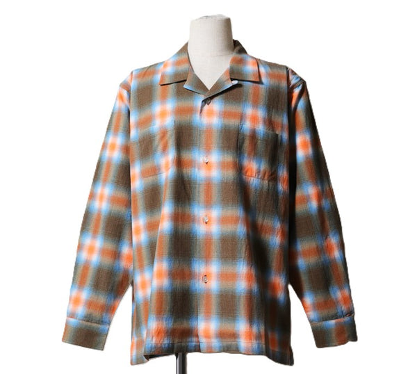 HOUSTON - PRINT FLANNEL O/C SHIRT - ORANGE