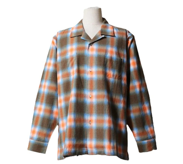 HOUSTON - PRINT FLANNEL O/C SHIRT - ORANGE