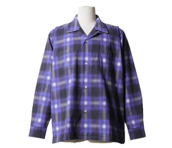 HOUSTON - PRINT FLANNEL O/C SHIRT - BLUE