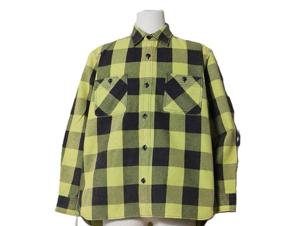 HOUSTON - VINTAGE BLOCK CHECK VIYELLA SHIRT - LIME GREEN