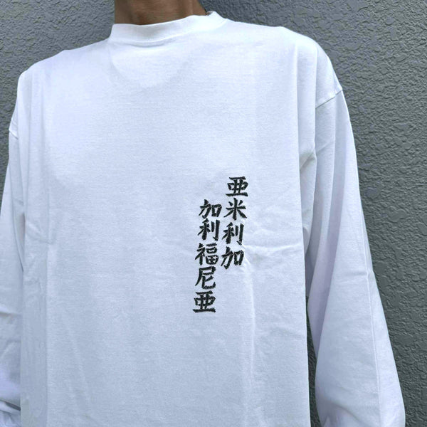 ILL ONE EIGHTY - AMERICAN WAVE  L/S TEE - WHITE