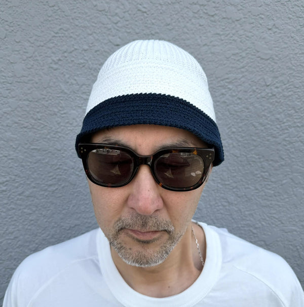 RACAL - KNIT SAILOR HAT - OFF WHITE x NAVY