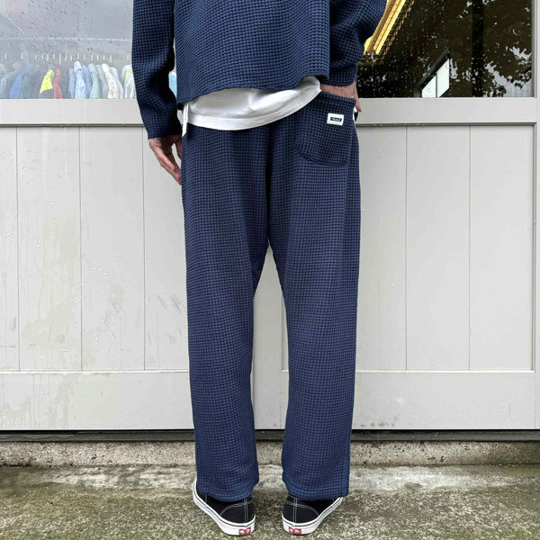 RADIALL - BIG WAFFLE -  STRAIGHT FIT EASY PANTS - NAVY