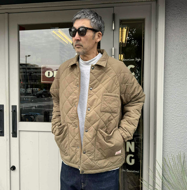 BIGMIKE - QUILTING COACH JACKET - KHAKI