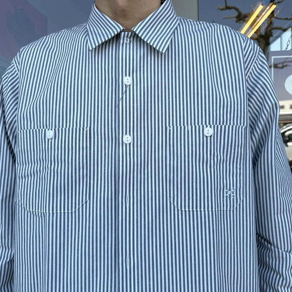 BLUCO - STANDARD WORK SHIRTS L/S STRIPE - IVORY