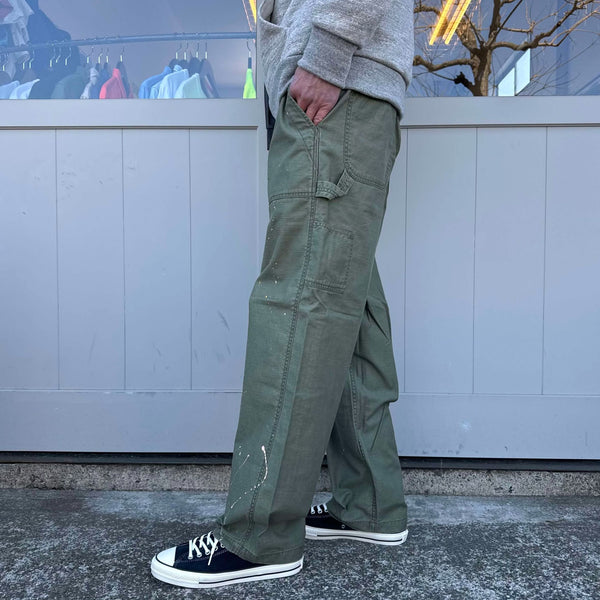 melple - CARPENTER PANTS - PAINTED - OLIVE