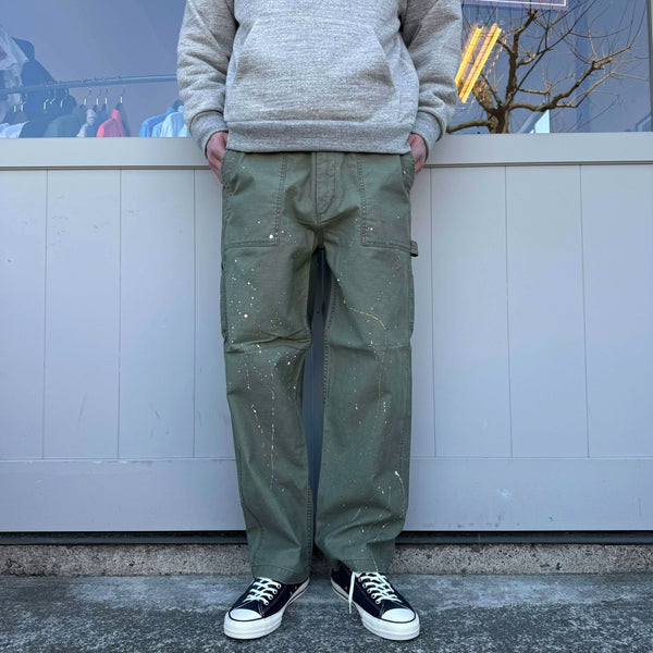 melple - CARPENTER PANTS - PAINTED - OLIVE