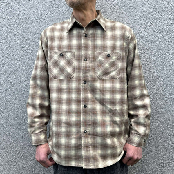 FIVE BROTHER - T/R  L/S WORK SHIRTS - BROWN