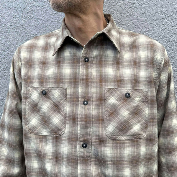 FIVE BROTHER - T/R  L/S WORK SHIRTS - BROWN