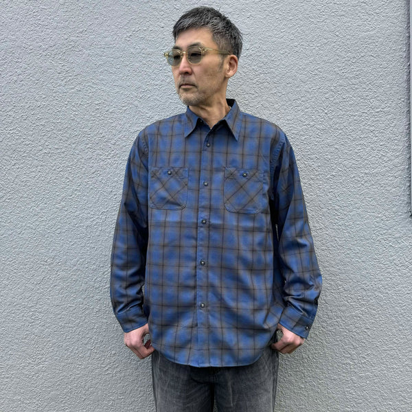 FIVE BROTHER - T/R  L/S WORK SHIRTS - BLUE