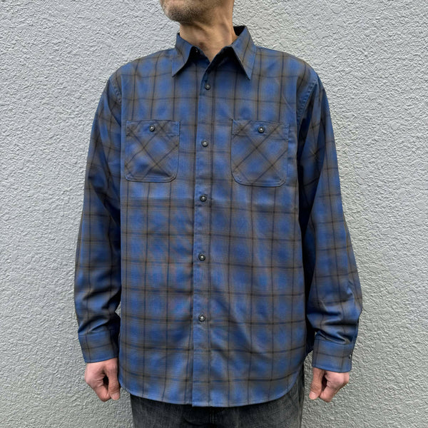 FIVE BROTHER - T/R  L/S WORK SHIRTS - BLUE