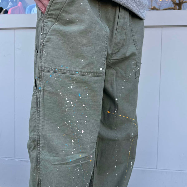 melple - CARPENTER PANTS - PAINTED - OLIVE