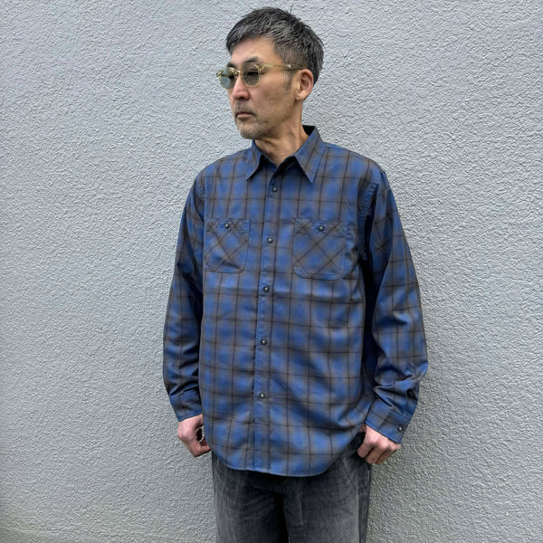 FIVE BROTHER - T/R  L/S WORK SHIRTS - BLUE