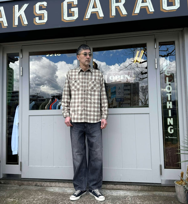 FIVE BROTHER - T/R  L/S WORK SHIRTS - BROWN