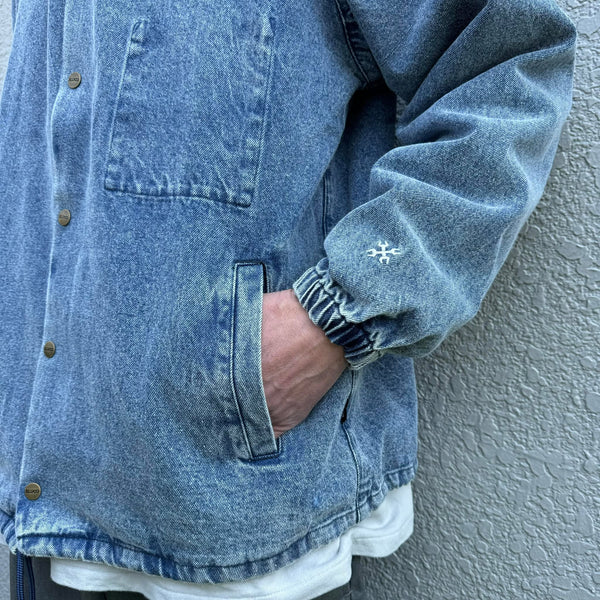 BLUCO - 12oz DENIM COACH JACKET - L.INDIGO