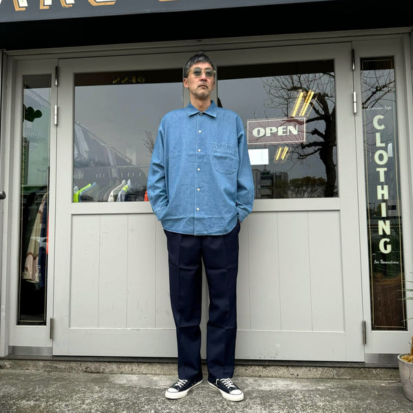 ARMY TWILL - LIGHT DENIM SHIRT - BLUE