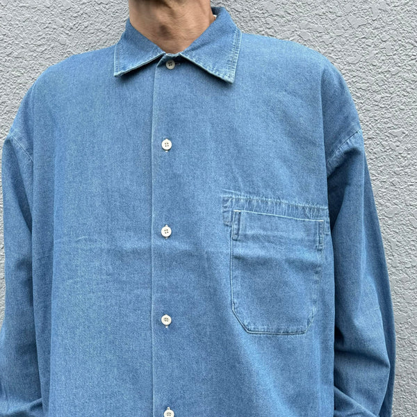 ARMY TWILL - LIGHT DENIM SHIRT - BLUE