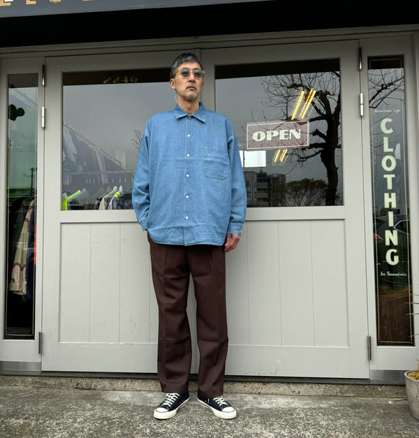 ARMY TWILL - LIGHT DENIM SHIRT - BLUE