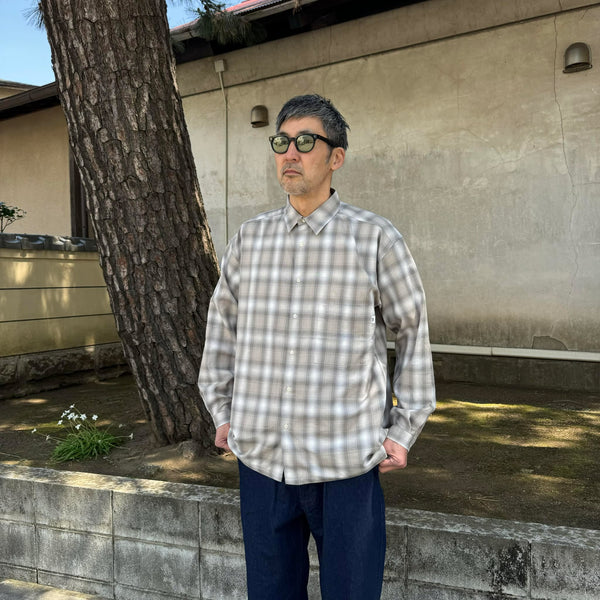 WAX - OMBRE CHECK SHIRTS - GRAY