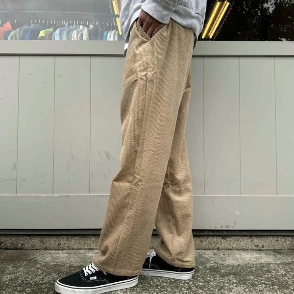 BIGMIKE - CORDUROY WASHED EASY PANTS - BEIGE
