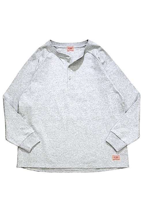 BIGMIKE - 10oz HENRY NECK LS TEE - ASH