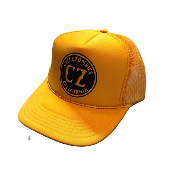 CYCLE ZOMBIES - CA MESH TRUCKER HAT - YELLOW GOLD