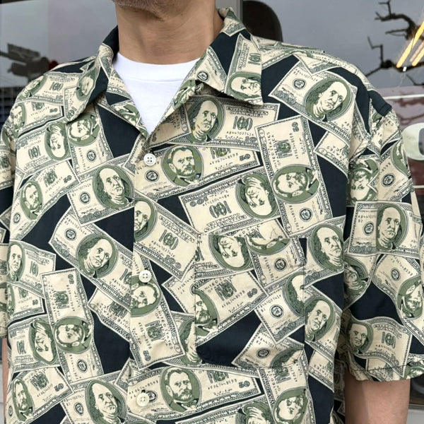TOWNCRAFT -  PRINTED LOOP COLLAR SS SHIRT - DOLLAR