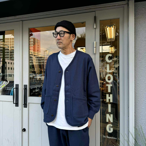 ARMY TWILL - SWEAT CARDIGAN - NAVY