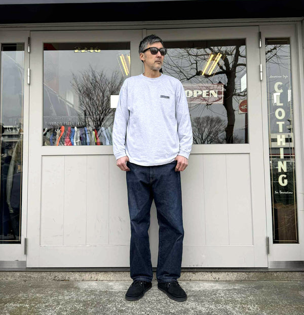 RADIALL - GUIDANCE - CREW NECK T-SHIRT L/S - FADED ASH