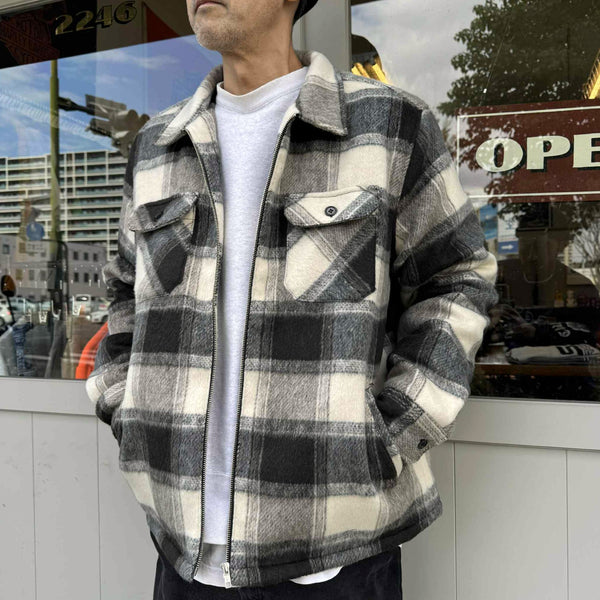 BIGMIKE - OMBRE ZIP QUILTED LINING JACKET - BLACK x OFF