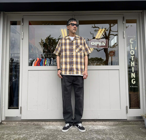 FIVE BROTHER -  LIGHT  OMBRE ONE-OP SHIRTS - BLACK×YELLOW