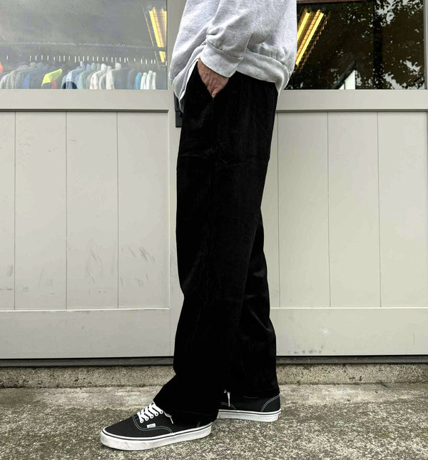 BIGMIKE - CORDUROY WASHED EASY PANTS - BLACK