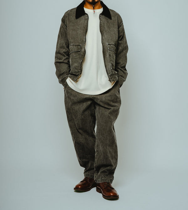 BIGMIKE - WASHED DUCK TRACKER JACKET - BLACK