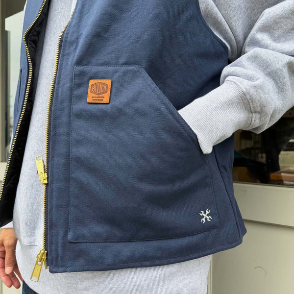 BLUCO - RIB COLLOR DUCK VEST - NAVY