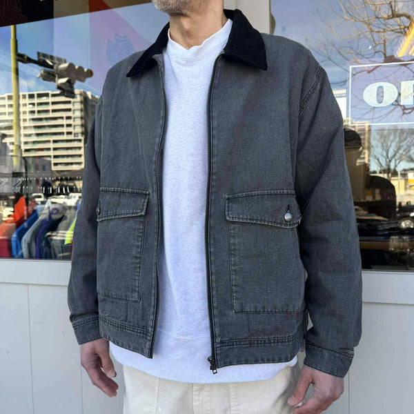 BIGMIKE - WASHED DUCK TRACKER JACKET - BLACK