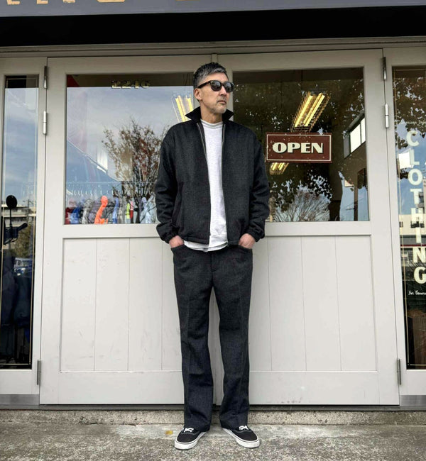 melple - GLENCHECK DRIZZLER JACKET - CHARCOAL