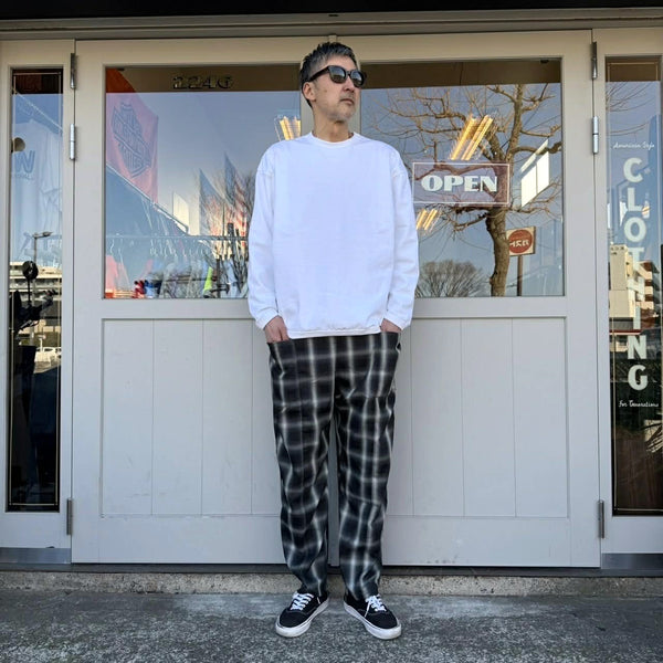 BIGMIKE - RAYON MIX OMBRE EASY PANTS - BLACK x WHITE