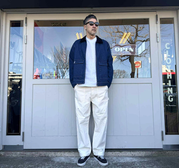 BIGMIKE - DENIM TRACKER JACKET - D.INDIGO