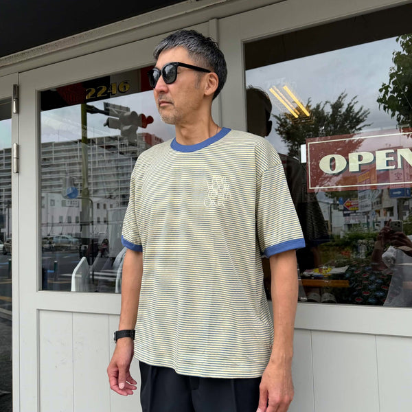 melple - SEAVIEW RINGER S/S - BLUE x YELLOW